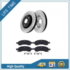 Front Drilled Rotors Brake Pads for Saturn Outlook 2007 2008 Buick Enclave