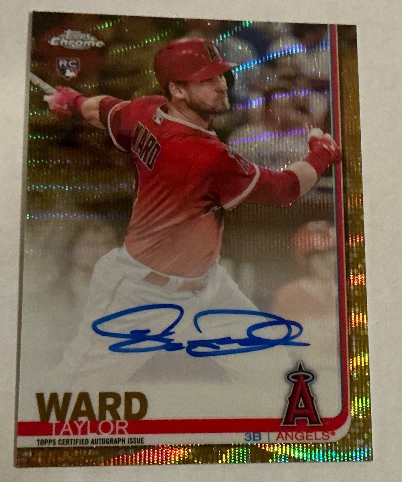 2019 Topps Chrome Gold Wave Refractor #RA-TW Taylor Ward Rookie Auto RC #36/50