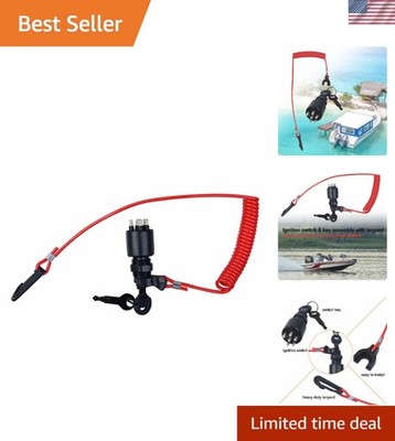 Easy-Install Boat Key Switch with Safety Lanyard for Evinrude Outboard Motors