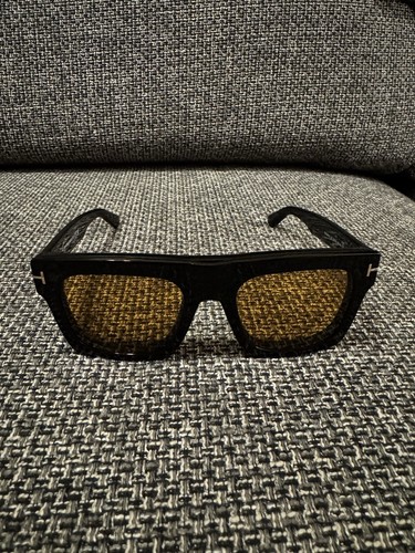 Tom Ford FT6068-B Eyeglasses Shiny Black 53-20-145 Amber Clip On - Picture 3 of 8
