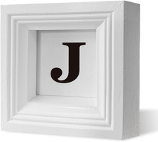 Letter J Wood Sign, Letter Decor Art, Wooden Alphabet Letters for Living Room, D