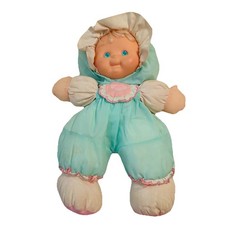 Fisher Price Puffalump Kid Sherri Green Baby Doll Plush Rubber Face Vintage Read