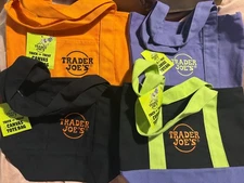 Ships Today Trader Joe's Mini Halloween Canvas Tote Bag Set Of 4 Colors Limited 