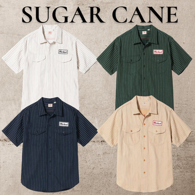 SUGAR CANE SC39732 COKE STRIPE WORK SHIRT with EMBROIDERED SHORT SLEEVE Japan