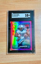 2024 Topps Chrome Football Chris Johnson Pink Refractor Titans #191 SGC 10 Pop 1