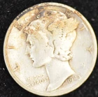 1943-S VERY GOOD-FINE Mercury Dime, 90% Silver