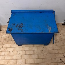 Used Metal Blue Parts Wash Basin With Grate And Drain For Workshop