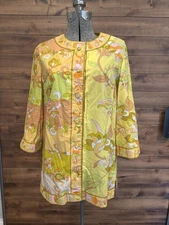 Vintage 1960s McMullen 100% Cotton Psychedelic Print Tunic Size 12
