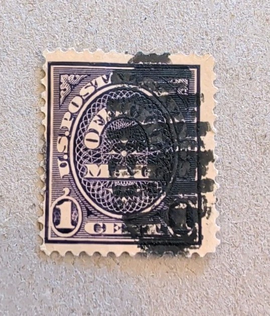 Scott #O124 Official Mail1 1c (Single) 1910 Used Hinge Remnant