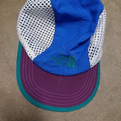 The North Face Mesh Five Panel Hat Multi Color  Adjustable Packable Rare VTG 90s