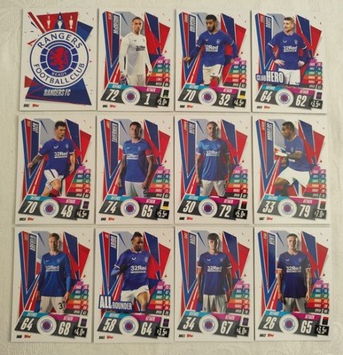 Match Attax 20/21 Rangers FC Glasgow Team Set Alle 12 Karten Full 2020/2021