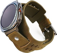 Genuine Leather Strap Compatible with Samsung Galaxy Watch Ultra 47mm