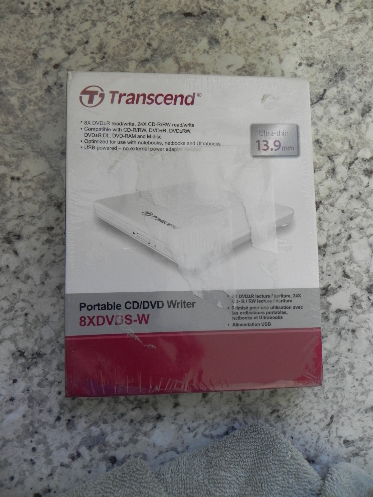 Transcend Portable CD/DVD writer 8XDVDS-W NIB