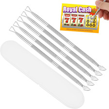 Lottery Ticket Scratcher Tool 5Pcs Metal Scraper Tool with Plastic Box Multi-Use