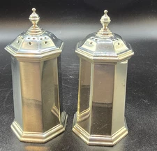 Kirk Stieff Colonial Williamsburg CW-149 Pewter Octagonal Salt Pepper Shakers