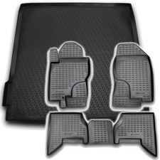 Gummi Kofferraumwanne Fußmatten Set für Nissan Pathfinder Laderaumwanne Matten