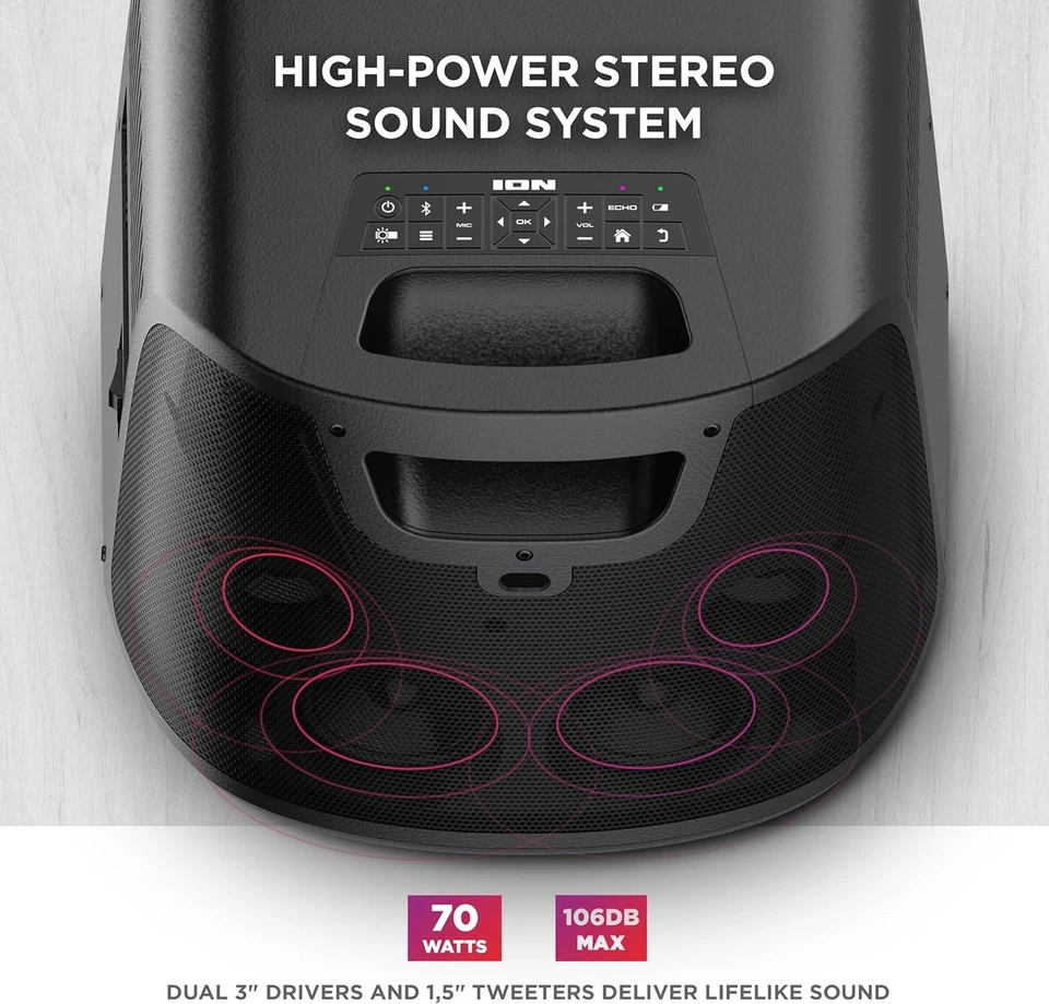 ION Audio Projector Deluxe HD Battery/AC Powered 720p HD LED BT-enabled - Image 2 of 4