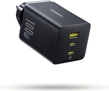 Baseus 100W USB C Charger Plug, 3-Port, 2 USB C, 1 USB A, Compact PPS Wall Charg