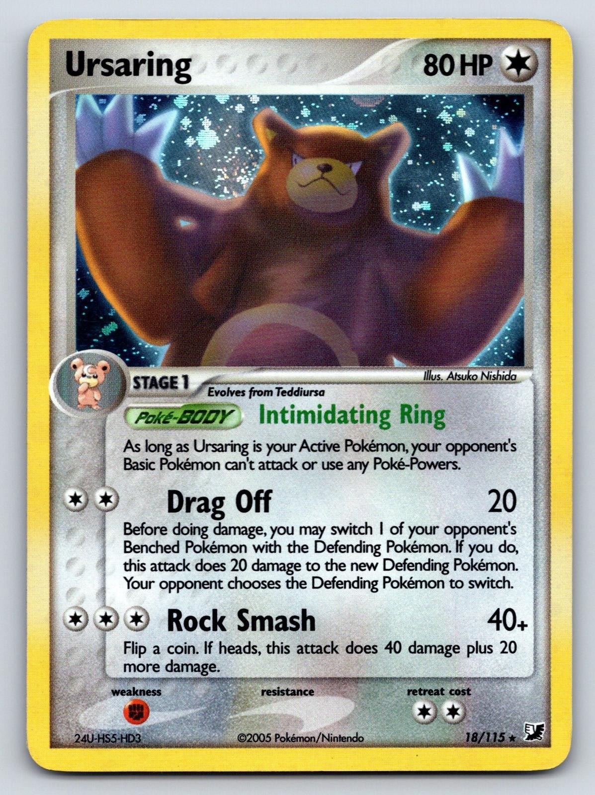 Ursaring 18/115 Holo Rare Unseen Forces Pokemon Moderately Played
