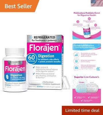 60 High Potency Refrigerated Probiotics for Digestive Balance & Gut Health