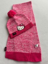 Hello Kitty Knit Winter Hat with Pom  Scarf NWOT