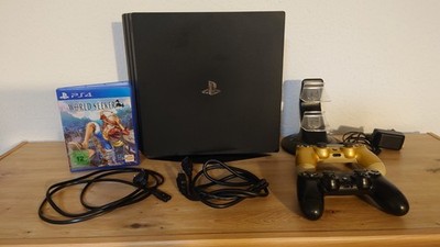 Sony PlayStation PS4 Pro 2TB, 2 Controller  + Ladestation & 1 Spiel, Top Zustand