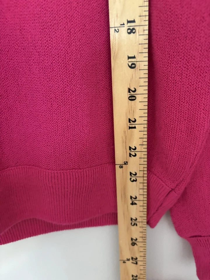 Lacoste Rosa 100% Orlon Hecho en EE. UU. Cuello en V Manga Larga Suéter Mujer M Foto 3 de 4