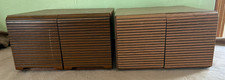 Lot of 2 Vtg 2 Drawer 40 Audio Cd Storage Holders Cases Wood Grain/Plastic READ