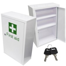 Large Medicine First Aid Medical Wall Mount Cabinet Cupboard Locker Plus Keys 1