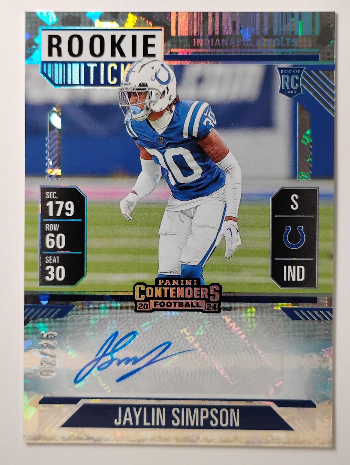 Jaylin Simpson Panini Contenders #277 Autograph-Cracked Ice Ticket