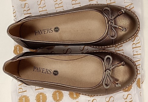 Pavers Gold Slip On Shoes With Bow UK Size 5 - Picture 3 of 7