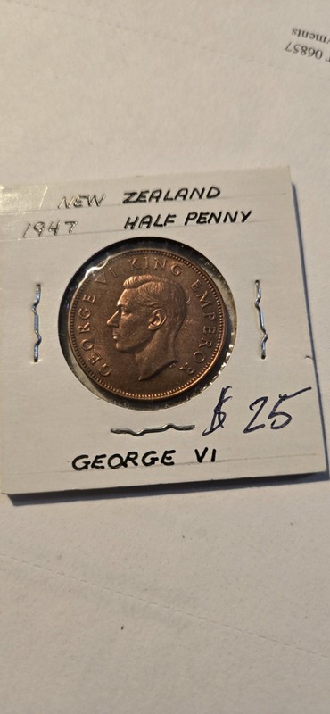 1947 New Zealand Half Penny