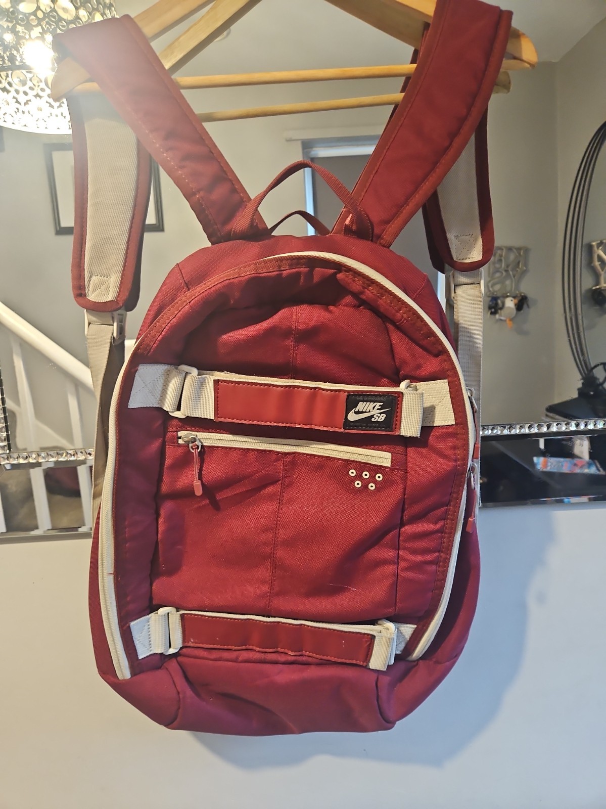 Nike Skate Board Mochila Mochila Bolso Rojo/Borgoña ver descripción