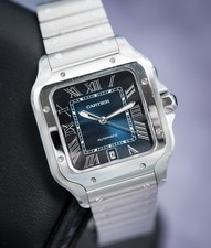 Cartier Santos Blue Dial WSSA0030 2022 Full Set Blue Strap Cartier Warranty