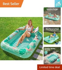 Ergonomic 4-in-1 Inflatable Tanning Pool Lounger for Ultimate Relaxation