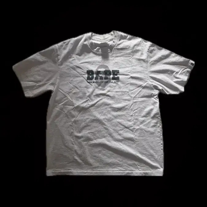 Bape Short Sleeve T-Shirt, Gray, Large, Pre-Owned Excellent