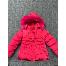 Children's Pink Winter Puffer Coat Kid's with Zipper Buttons hood