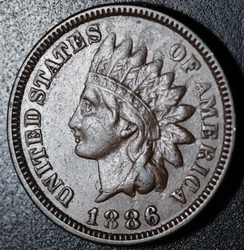 1886 INDIAN HEAD CENT - With LIBERTY - VF VERY FINE - T1 Type 1