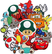 Anime Patches Embroidered Applique Patches,Sew on Iron on Patches 18 Pieces