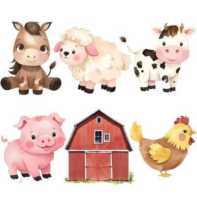 #ad Large Farm Animal Cutouts with Stand 12inch Farm Themed Party Decorations B... $14.61