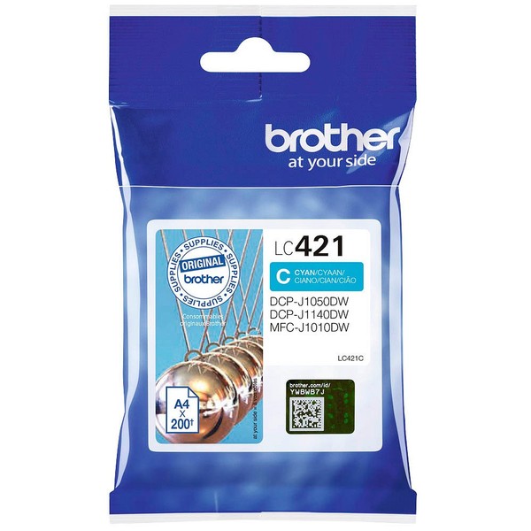 Original Druckerpatrone Brother LC-421 C Cyan 200 Seiten Blau Ink LC421C-image