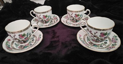 4er Set Royal Grafton Indian Tree English Fine Bone China Teetasse Duo Teeservice