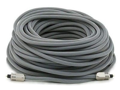 Monoprice Premium S/PDIF Toslink Digital Optical Audio Cable 100ft Silver Gray