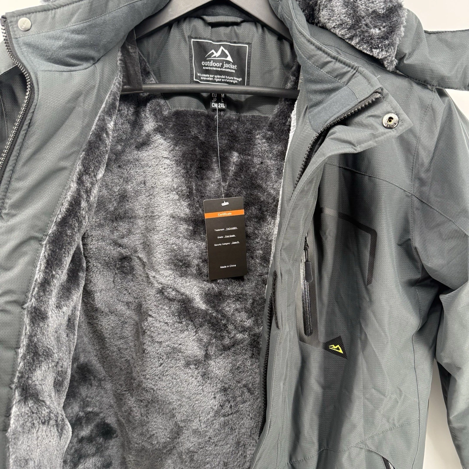 TACVASEN Jacket Mens Medium Winter Fleece Lined Water Resistant Ski Snow Parka - product detail image 11