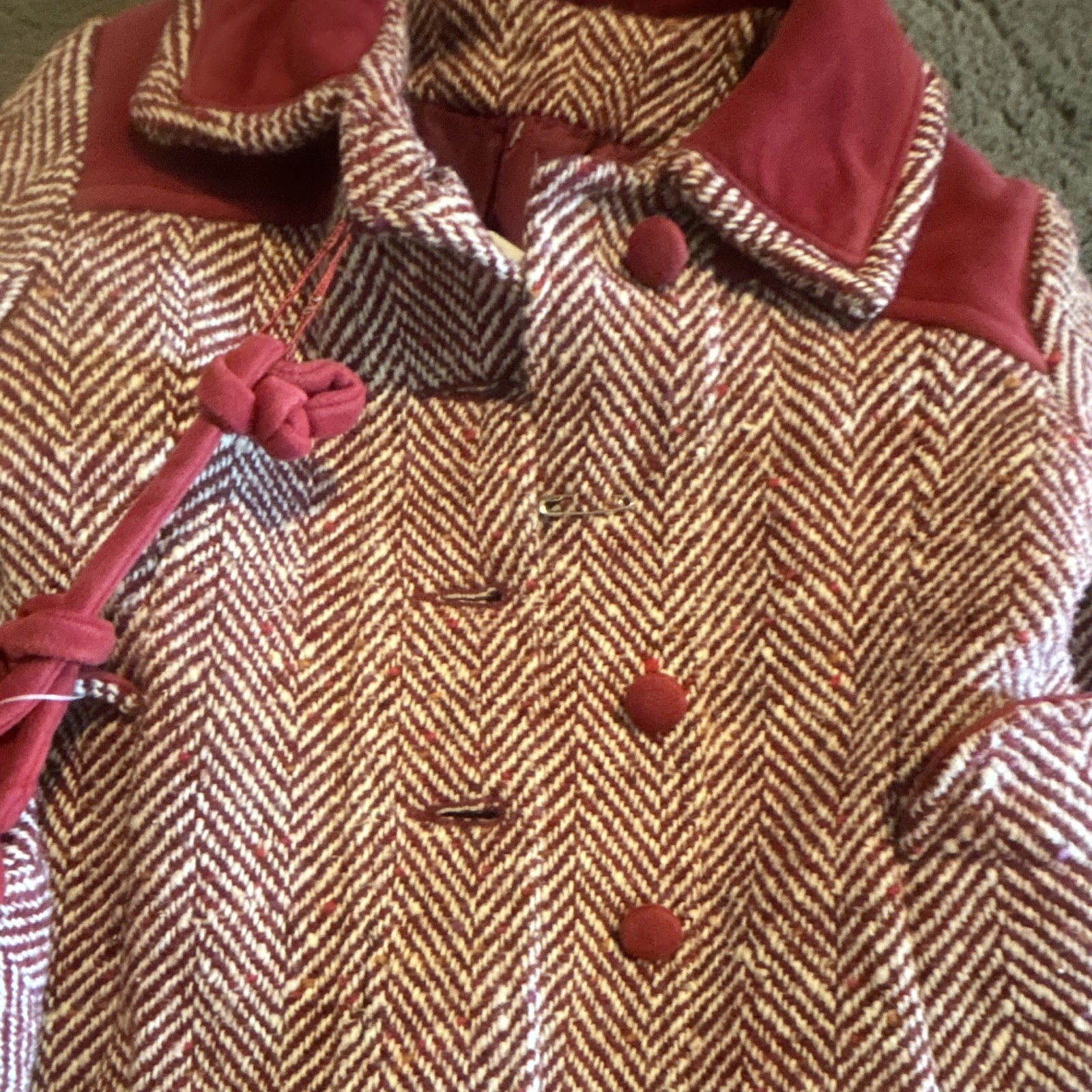 Vintage Girls Tweed Dress Coat Set, ILGWU Union M… - image 4