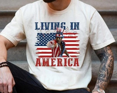 Apollo Creed Living In America T-shirt, Retro USA Shirt, 4th Of July Tee
