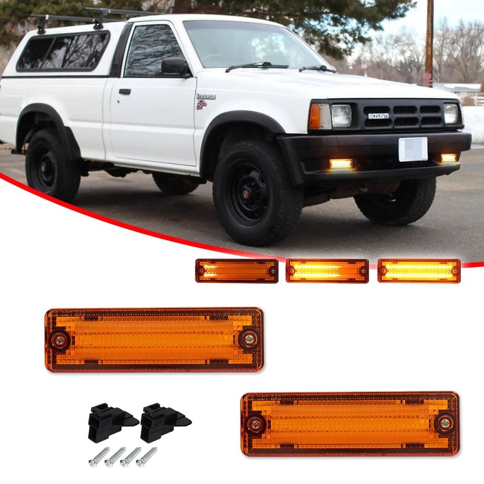 Luces de esquina intermitentes de señal LED ámbar secuencial para camioneta Mazda 323 626 Foto 3 de 4