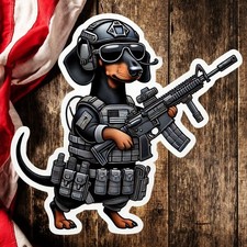 2 Tactical Dachshund Sticker Decal Military Dog Police Sunglasses Work