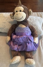 Monkey Build A Bear Plush Brown Chimp Ape Stuffed Animal Purple Dress Ballerina