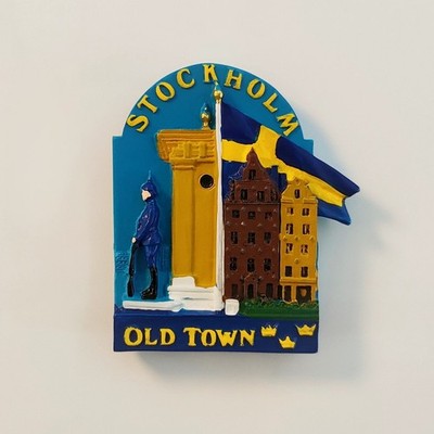 Stockholm Sweden Old Town Royal Guard Tourist Souvenir Resin Fridge Magnet Craft